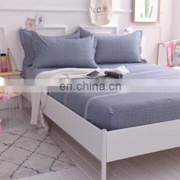 Nordic simple life style design wholesale price reactive printing floral 100% polyester aloe cotton bed linen fitted bed sheet