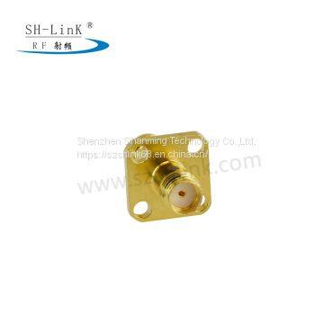 SMA Female to SMA Female Bulkhead 4 Hole Flange Mount Connector Adapter