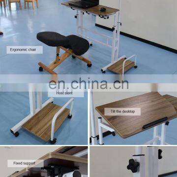 Factory Quality Stand Computer Desk Modern Table With Wheels photo-3