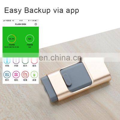 2019 New Product 3 in 1 64G Mobile Phone Custom Otg USB Flash Drive for Iphone 5 6 6s 7 7plus IOS / Android photo-3