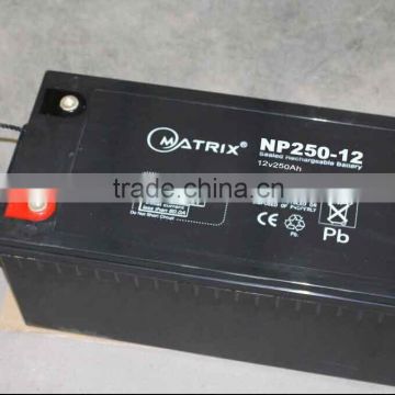 PV system usage agm batteries 12v 250ah for solar system