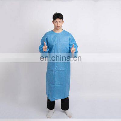 Factory price disposable non woven Blue surgical isolation gowns for sale