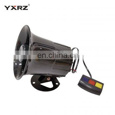 Super loud ABS material 30w 12v 110dB warning alarm siren security 3 sound electronic horn speaker with controller button