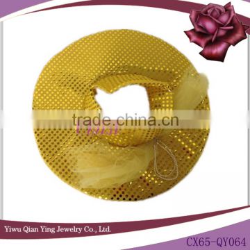 ladys fashion yellow paillette party hats