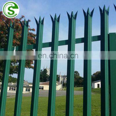 Different types picket fence galvanized and powder coated palisade fence for Churches