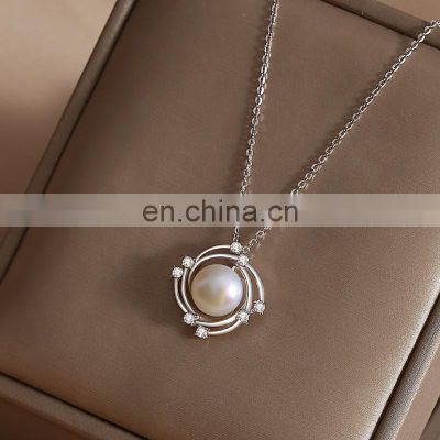 Fashion 925 Silver Jewlery 18k Gold Plated Freshwater Pearl Necklace Women