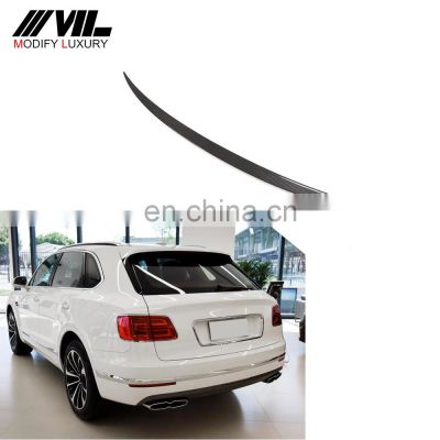 Modify Luxury Dry Carbon Fiber Car Middle Spoiler for Bentley Bentayga Sport Utility 4-Door 2016-2019