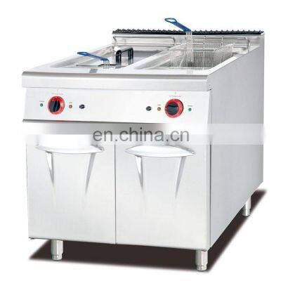 Stainless Steel Industrial Electric Fish Fryers with 2 Tanks 2 Baskets Capacity 28L+28L