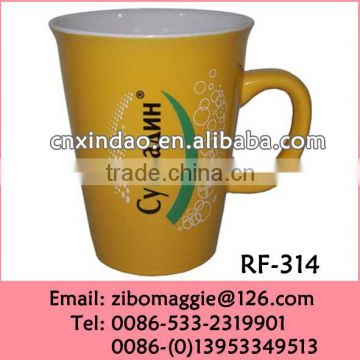 V Shape Ceramic Wholesale Mug with Assorted Color for Promotion Tea Cup Mug