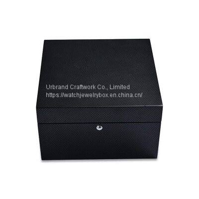 Custom Black High Gloss Piano Lacquer Wooden Jewelry Watch Packaging Solid Wood Gift Box photo-5