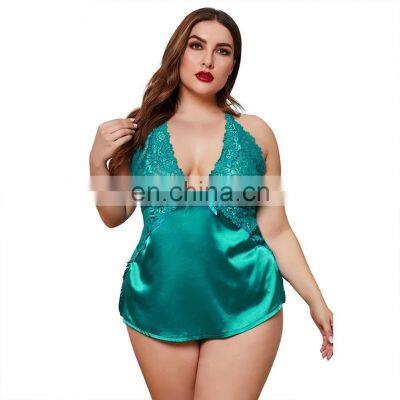 2021 Wholesale New Arrive, Fashion Women Satin Cami Plus Size Lingerie/ photo-5