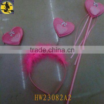 Pink Heart-shaped headbands Set for kid