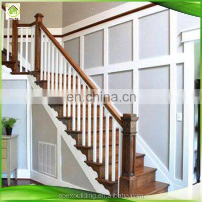 Prefinished oak wood white color post indoor wooden staircase design