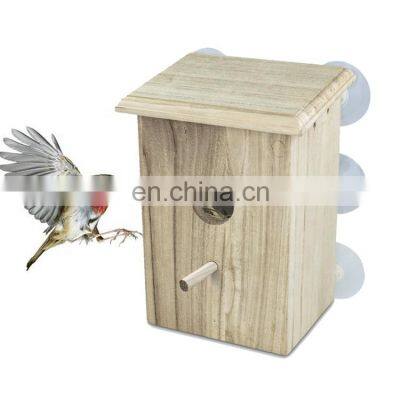Lovely decorative wooden bird house craft bird nest,custom logo wholesale outdoor garden decorative wooden bird nest house