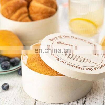 hot sale eco-friendly biodegradable wooden wedding cake box packaging round wood veneer fruits container