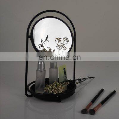 Новый дизайн двухстороннего свободностоящего туалетного зеркала с держателем для аксессуаров photo-3
