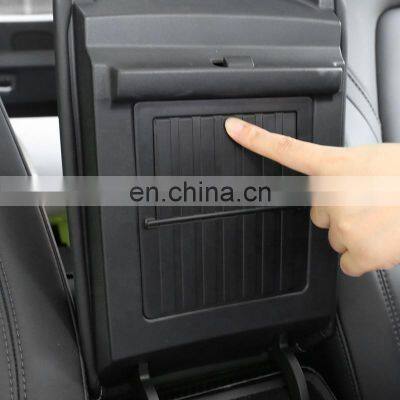 For Tesla Interior Accessories Parts Abs Black Central Console Armrest Press Type Invisible Storage Box Kit Model Y