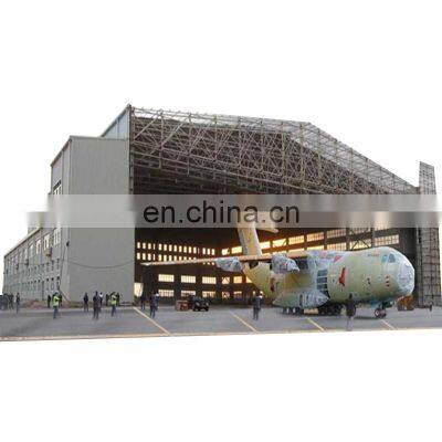 Long Span High Standard Custom Made Cheap Pre-Fabricated Light Steel Metal Frame Aircraft Hangar Construction