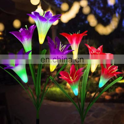 Solar Rose Flower Light Waterproof Garden Landscape Lamp Outdoor Home Decorative Flower Night Lights