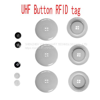 Smart Tag 900MHz epc gen2 Round button washable reusable waterproof passive uhf rfid laundry tag / token