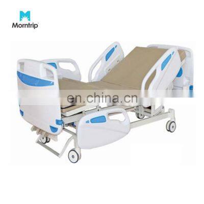 Plastic ABS Siderail Multi-Function Hospital ICU Medical Electric Manual Fowler Bed With 3 Cranks Mute Wheels