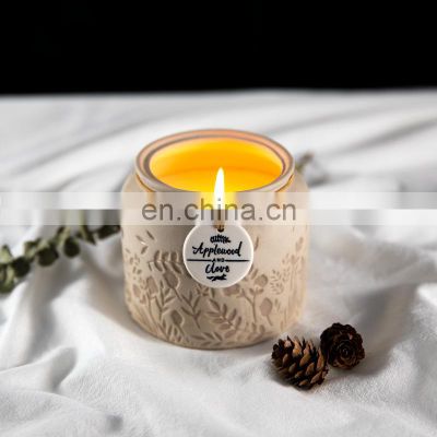 Oil massage packing box recycled recyclable pottery concrete jar candy warning sandalwood lucky marriage candle