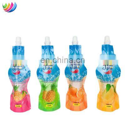 Custom printed stand up spout pouch liquid drinks juice doypack  packaging bag with spout