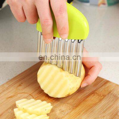 Stainless Steel corrugated cutting Wavy French Fries Cutter potato slices knife Kitchen tool