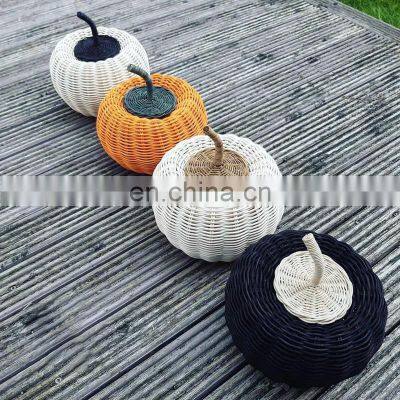 Rattan Pumpkin Basket Halloween Decor Storage Basket Kid's room