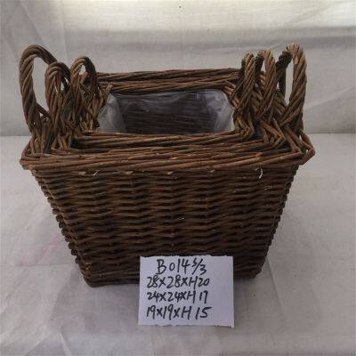 Traditional Craft By Hand Wicker Basket Rectangular Shape Storage Use Seagrass Basket