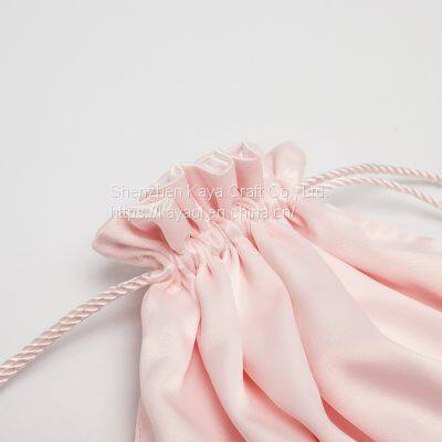 Custom Luxury Drawstring Camera Lens Headset Pouch Satin Gift Bag photo-5