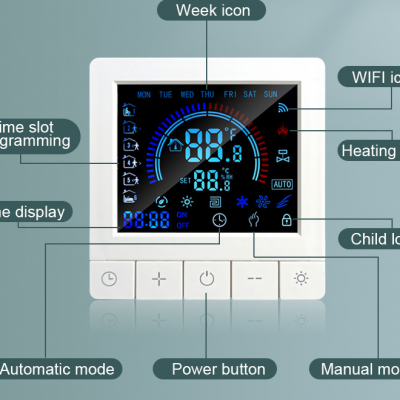 Floor heating temperature controller color screen temperature controller（Wechat:13510231336）