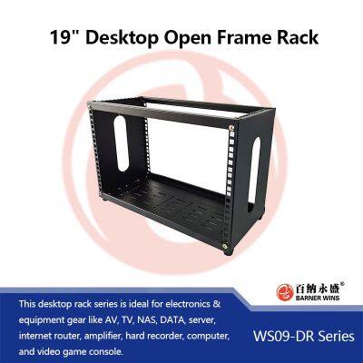 Factory Manufacturing steel 19 inch Desktop Open Frame Rack Wholesale OEM for  NAS WS09-DR 6U/9U/12U