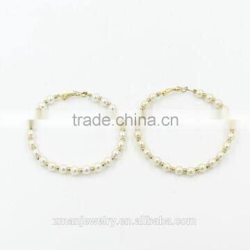 2015 New Gold Plated Circle Earring,Drop Earring Fashion Pearl Earring photo-3