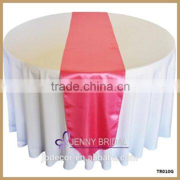 TR010C Luxury Silk Felt Purple Satin Linen Table Runner photo-2