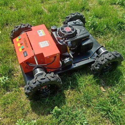 VIGORUN Industrial Motor de gasolina de 4 tiempos de 224 cc, cortacésped autopropulsado de chasis de acero de 24V con control remoto para pendientes pronunciadas