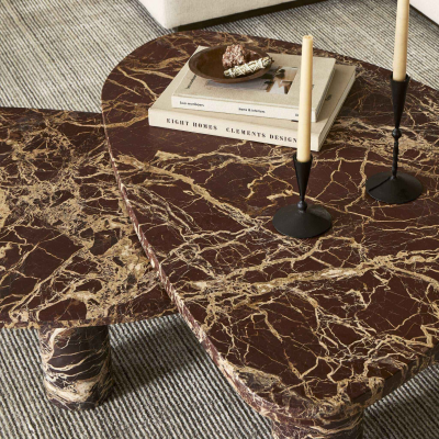 Luxury Red Marble Stone Coffee Dining Tea Table - Premium Stone Table for Home Decor photo-3