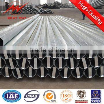 Polygonal Coating steel tubular pole with Cross Arm