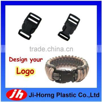 Paracord bracelet wholesale plastic buckle with logo engraved