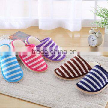 2015 Best Selling Lovely Soft Warm Men and Women Slippers Stripe Hot Style Slippers photo-4