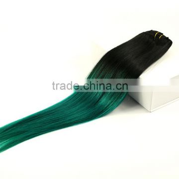 Brazilian hair unprocessed virgin cheap ombre hair weave, green hair weave