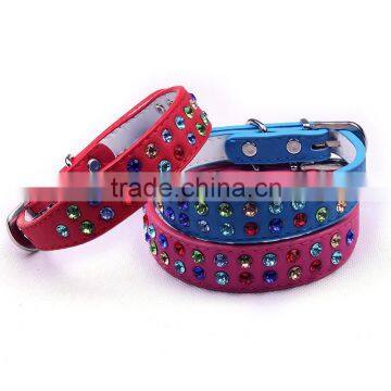 Pu rhinestones Dog chain collar rhinestone studded dog collars pet collars