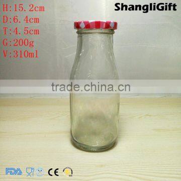 310ml Glass Milk Bottle With Tin Lid Wholesale Logo Bottles