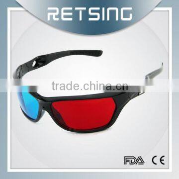 Plastic Frame Red+Cyan/Blue 3D glasses for computer games