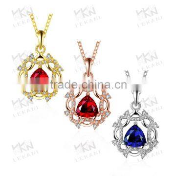 trendy geometric jewelry necklaces/red zircon necklace/vintage necklace