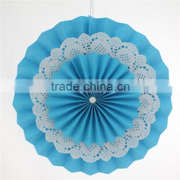 Blue Paper Rosettes for wedding decoration birthday party supplies