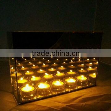 2015 new reflective glass,infinite reflections prism glass candle holder factory directly in China