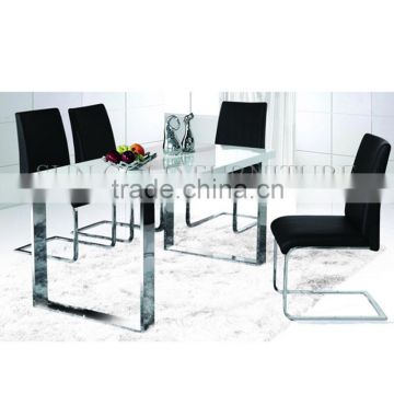 Modern fashion white dining table with stainless steel foot (SZ-DT003)