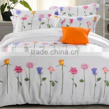 100% polyester peach skin fabric for bedding/flowers design printing fabric for home textile