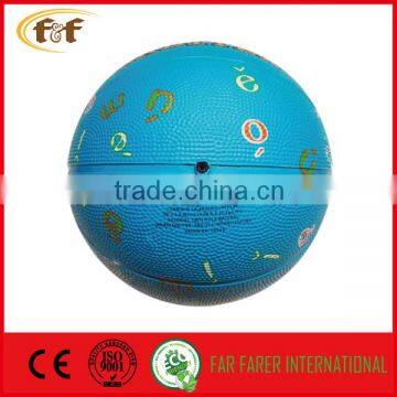 alibaba china basketball size 5 rubber/custom printed aging resistance rubber basketball